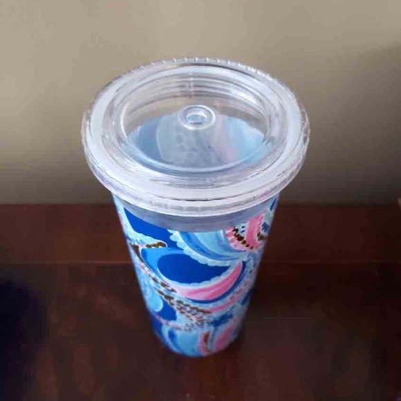 Lilly Pulitzer Tumbler With Lid BPA Free Plastic Starfish - Picture 2 of 3